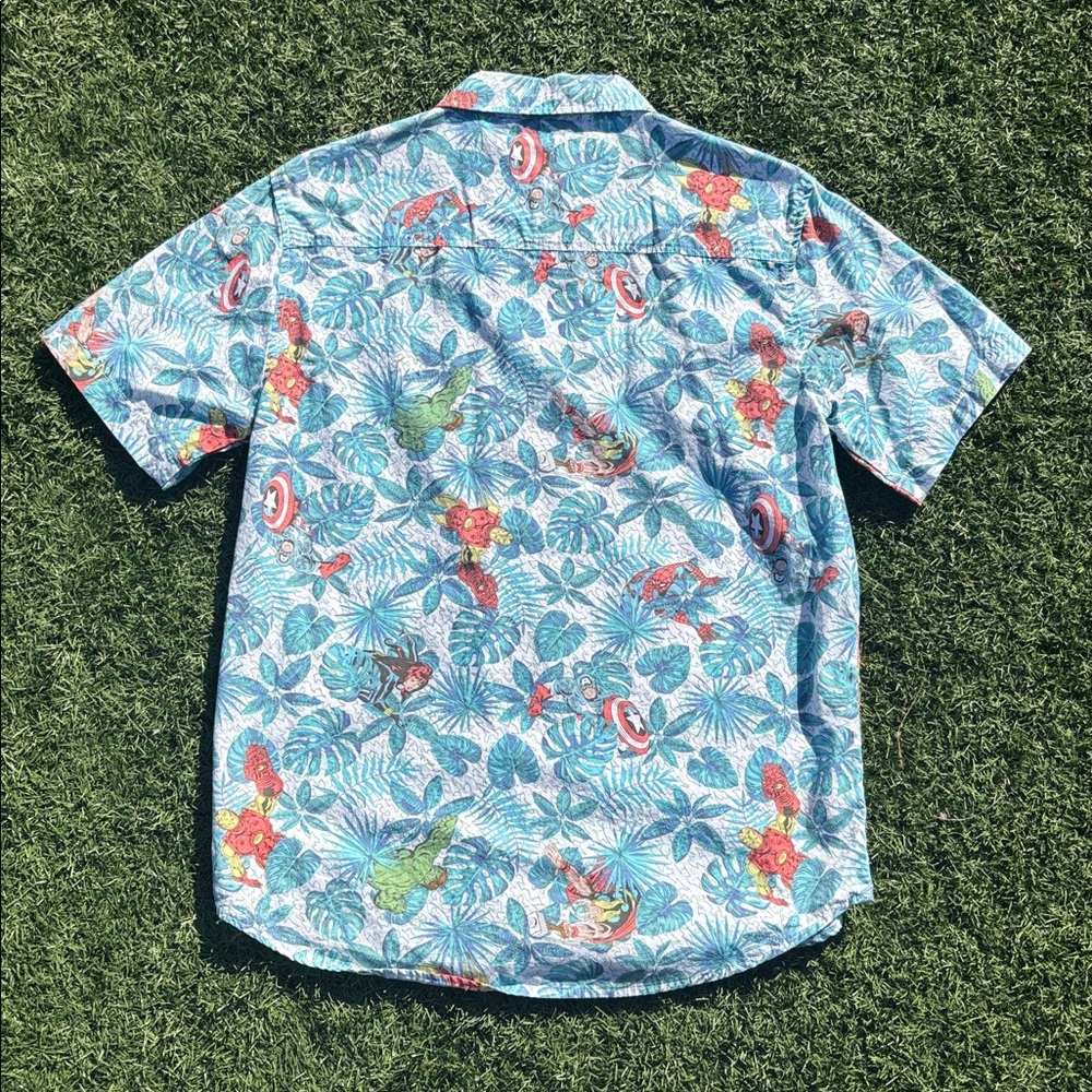 Marvel Blue Floral Men's Shirt - Picture 8 of 8